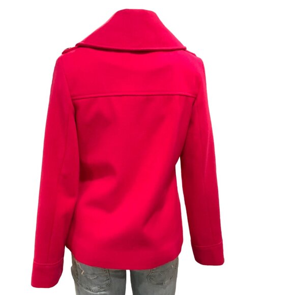 Morona Pea Coat pink women's size small double breasted button down front workin - Picture 4 of 8